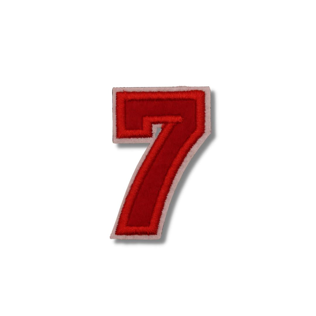7 Red Numbers Velcro Patch from Genejack for Genejack WOD