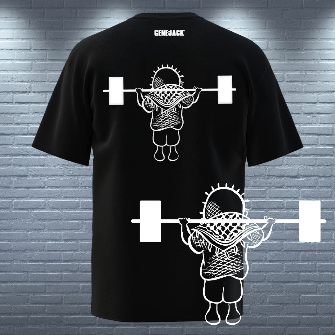 Black Palestine Strong T-shirt (Pre-Order) from Genejack for Genejack WOD
