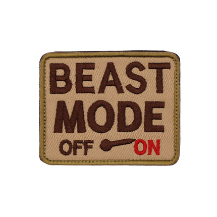 Brown Square Beast Mode ON/OFF - Velcro Patch from Genejack for Genejack WOD