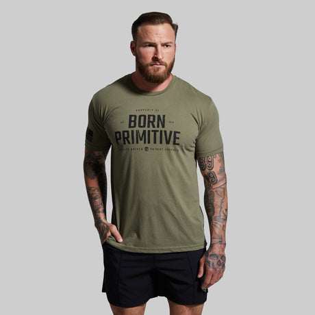 Property of Born Primitive T-shirt - Military Green from Born Primitive for Genejack WOD