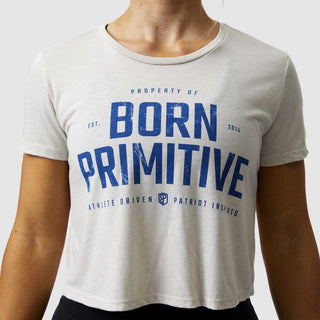 Property of Born Primitive Crop Tee - Heather Dust from Born Primitive for Genejack WOD