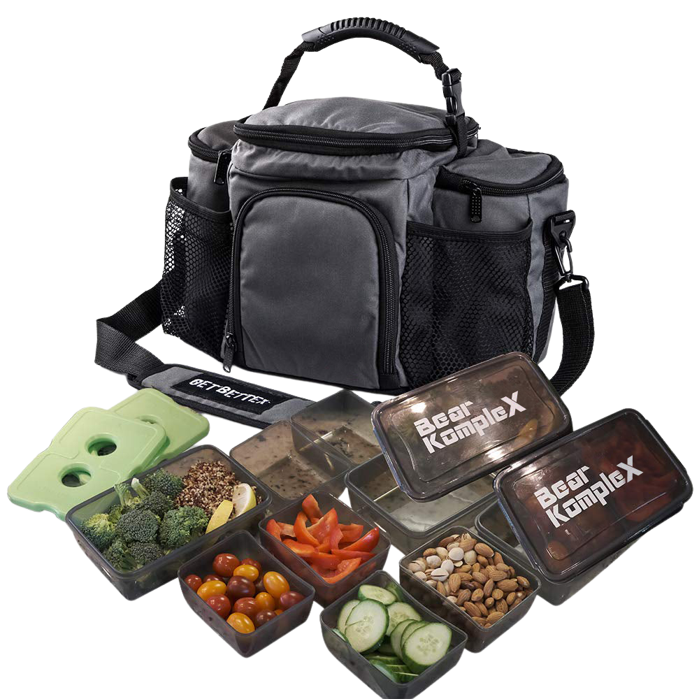 Meal Prep Bag with Food Containers from Bear Komplex for Genejack WOD