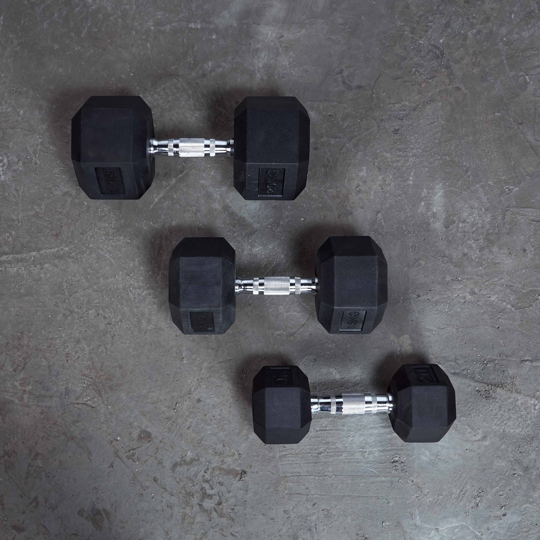 Garage Gear Rubber Hex-Head Dumbbells (KG)