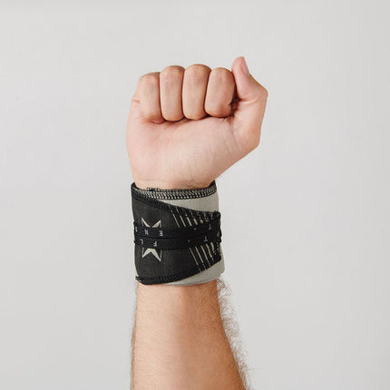 Grey Adjustable Cotton Wrist Wraps from Picsil for Genejack WOD