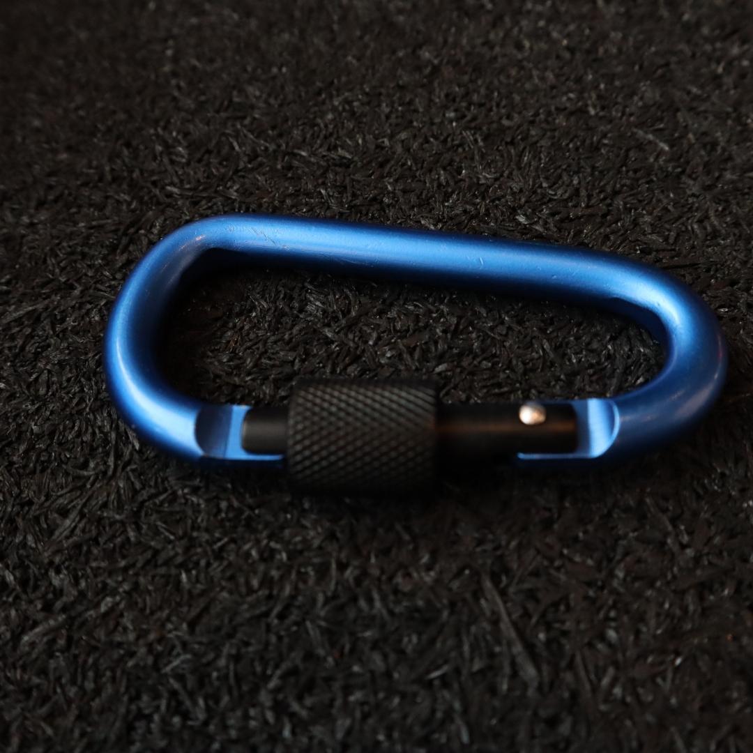 Blue Aluminum Carabiners D Shape from Genejack for Genejack WOD