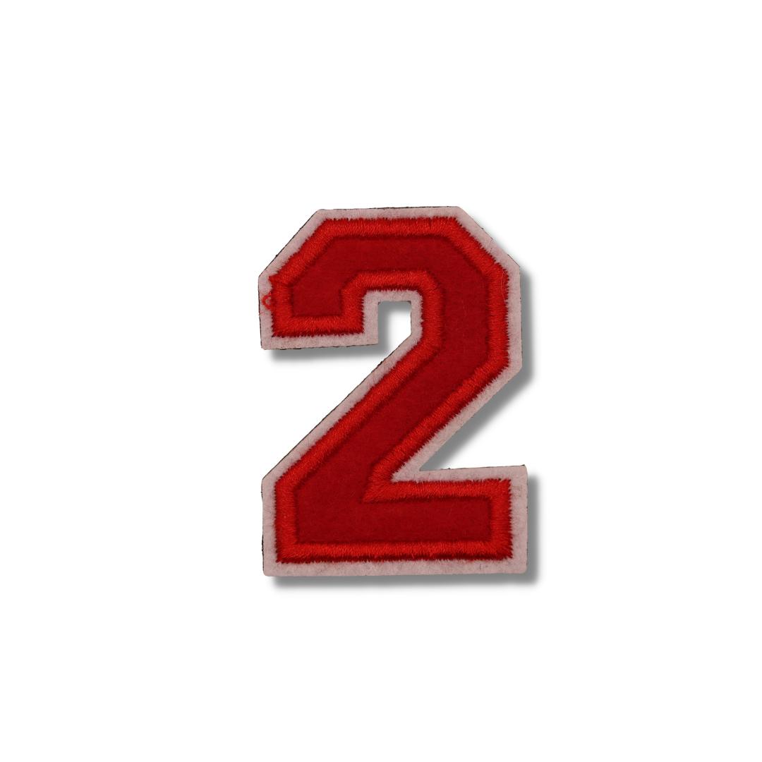 2 Red Numbers Velcro Patch from Genejack for Genejack WOD