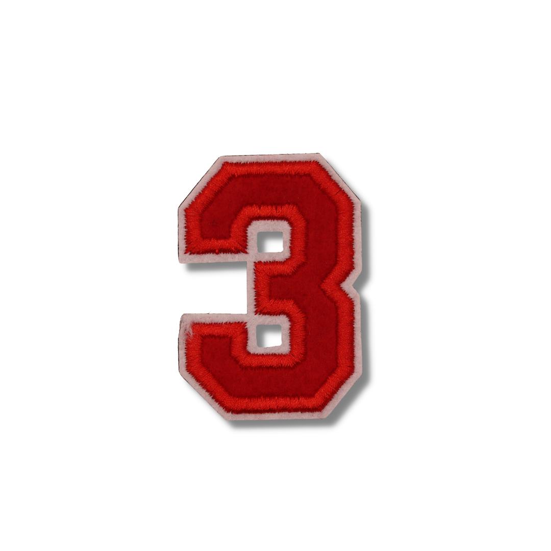 3 Red Numbers Velcro Patch from Genejack for Genejack WOD