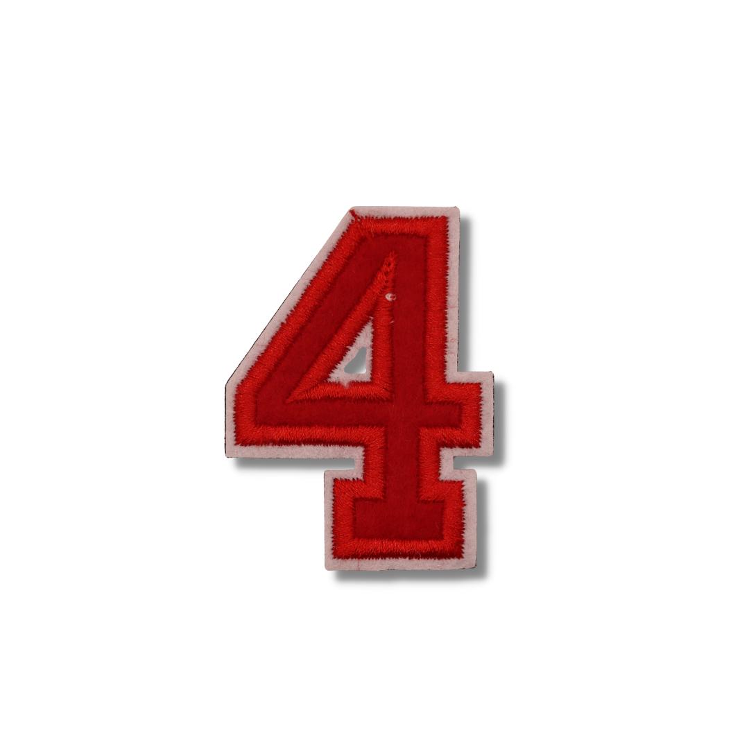 4 Red Numbers Velcro Patch from Genejack for Genejack WOD