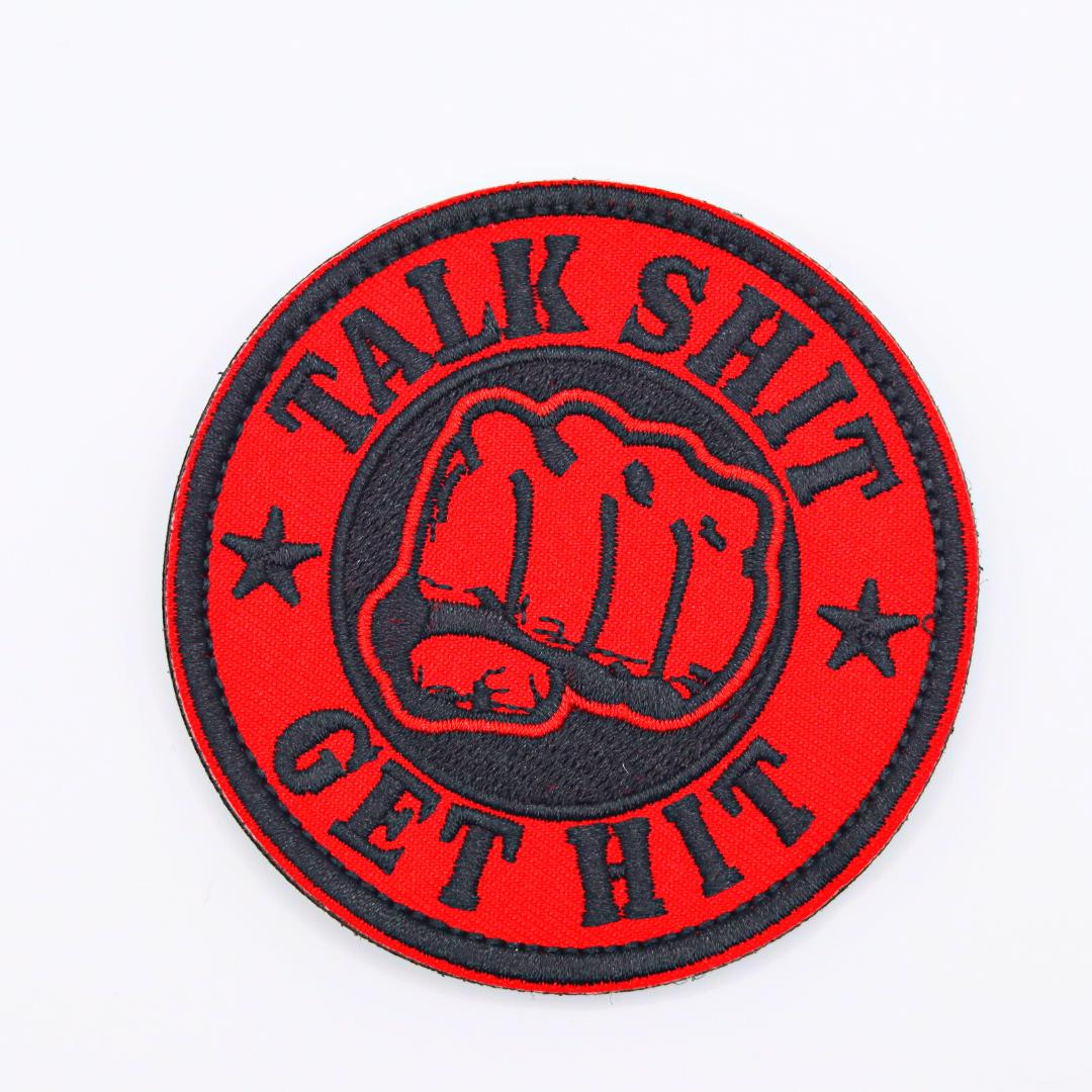 Red Talk $h!t * Get Hit - Velcro Patch from Genejack for Genejack WOD