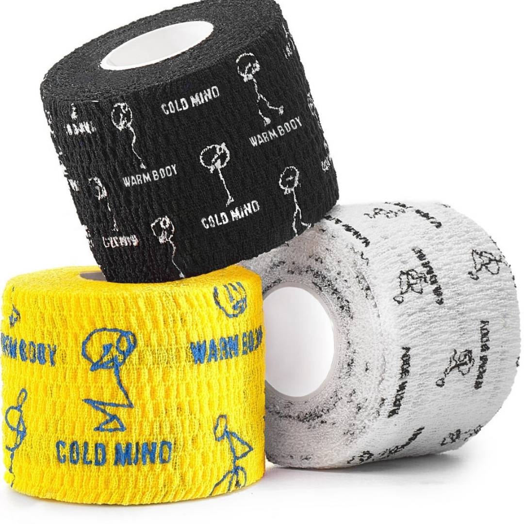 3 Rolls Black-White-Yellow Lifting Thumb Tape from Warm Body Cold Mind for Genejack WOD