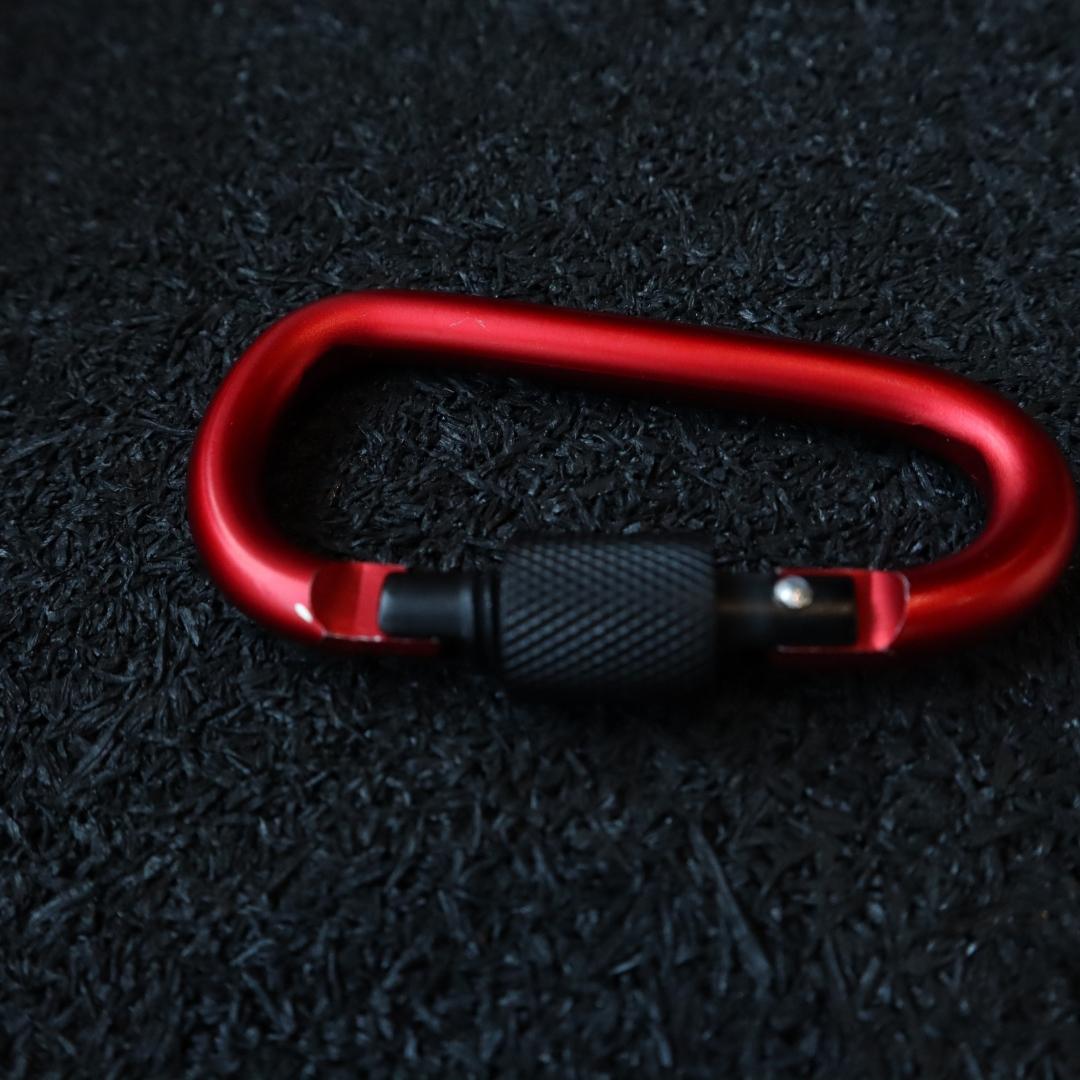Red Aluminum Carabiners D Shape from Genejack for Genejack WOD
