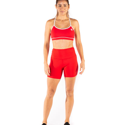 Biker Shorts - High Waist - Red from Savage Barbell for Genejack WOD