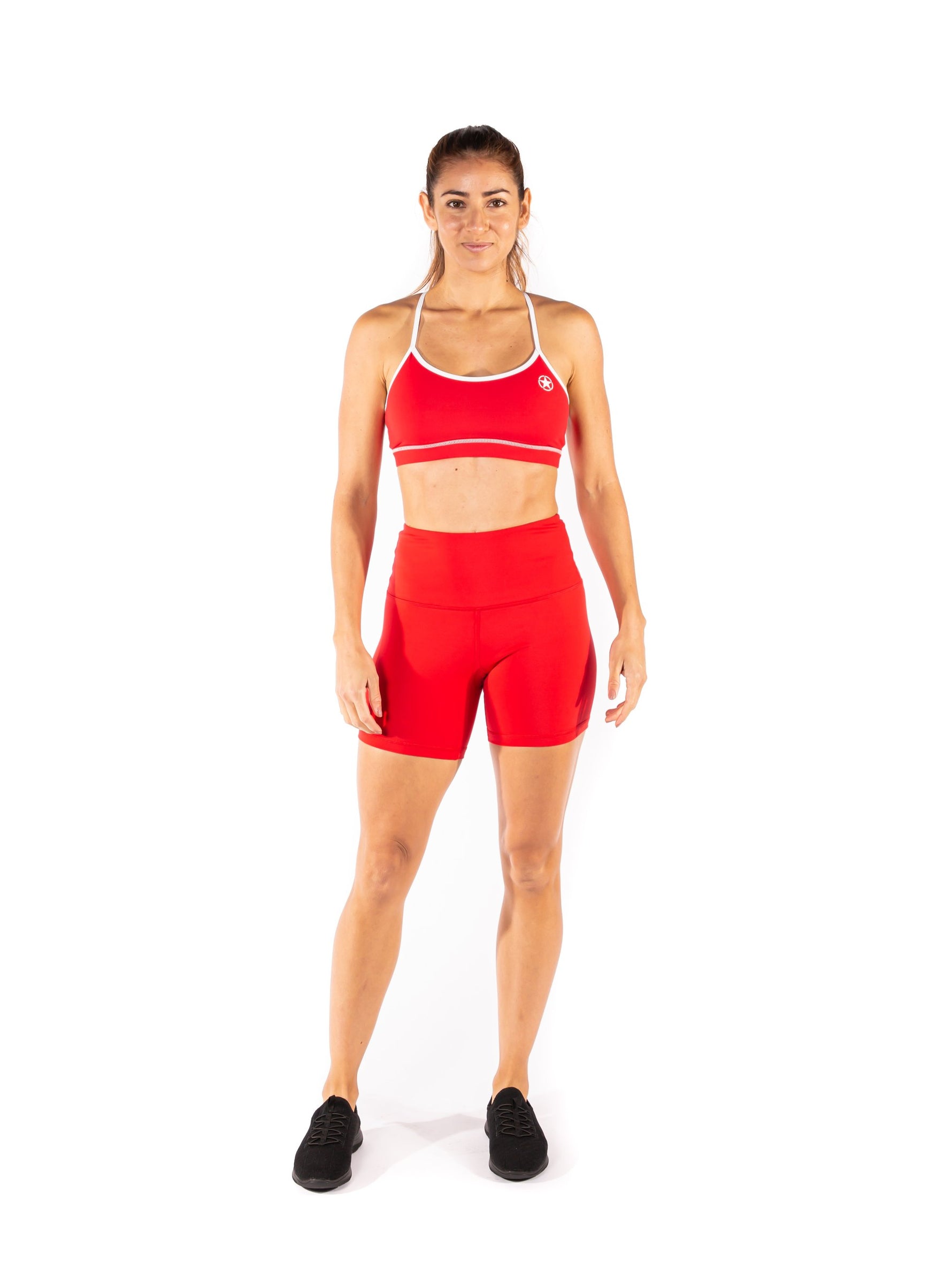 Biker Shorts - High Waist - Red from Savage Barbell for Genejack WOD