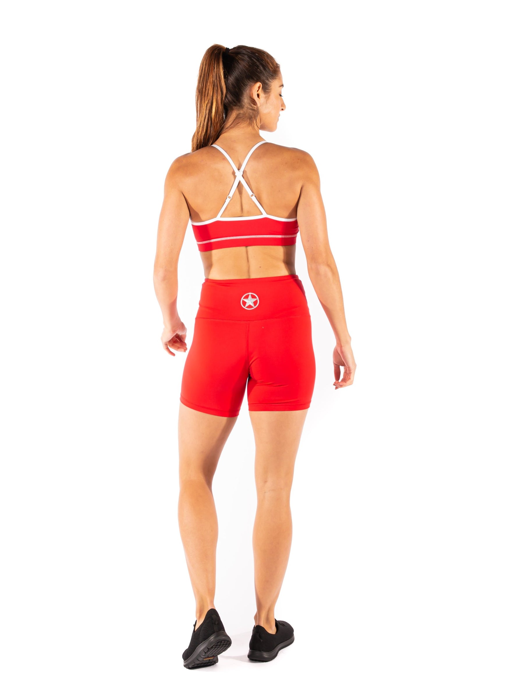 Biker Shorts - High Waist - Red from Savage Barbell for Genejack WOD