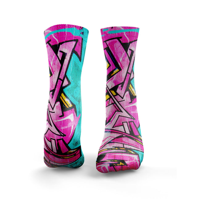 Graffiti Socks - Pink & Blue from Hexxee for Genejack WOD