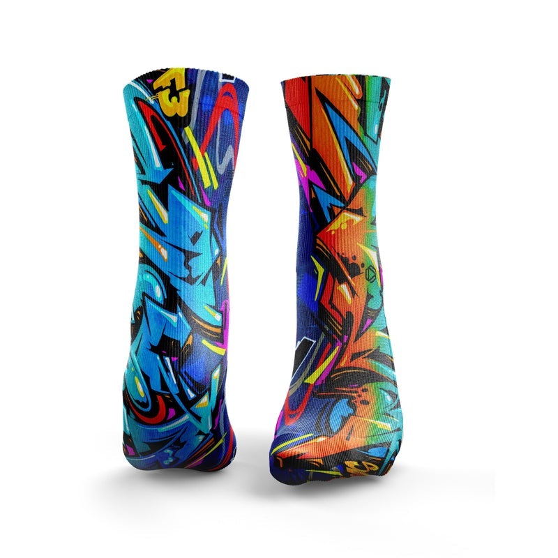 Graffiti Socks - Orange & Blue from Hexxee for Genejack WOD