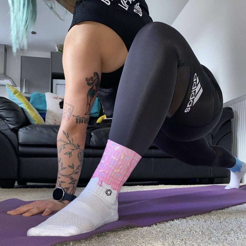 Iced Donut 2.0 Socks - Blue & Pink from Hexxee for Genejack WOD