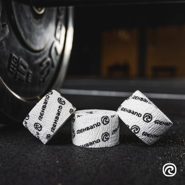 3 Rolls Pack White RX Athletic Power-Wrap 38mm, Hookgrip Tape from Rehband for Genejack WOD