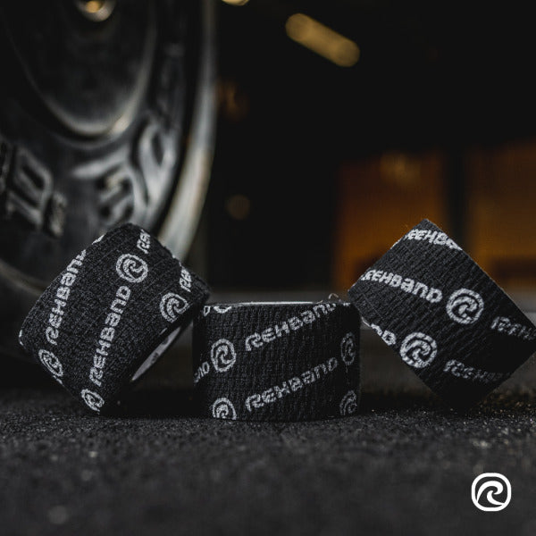 3 Rolls Pack Black RX Athletic Power-Wrap 38mm, Hookgrip Tape from Rehband for Genejack WOD