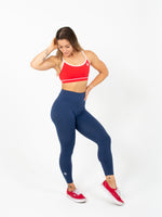 High Waist Ankle Length Leggings - Navy Blue from Savage Barbell for Genejack WOD