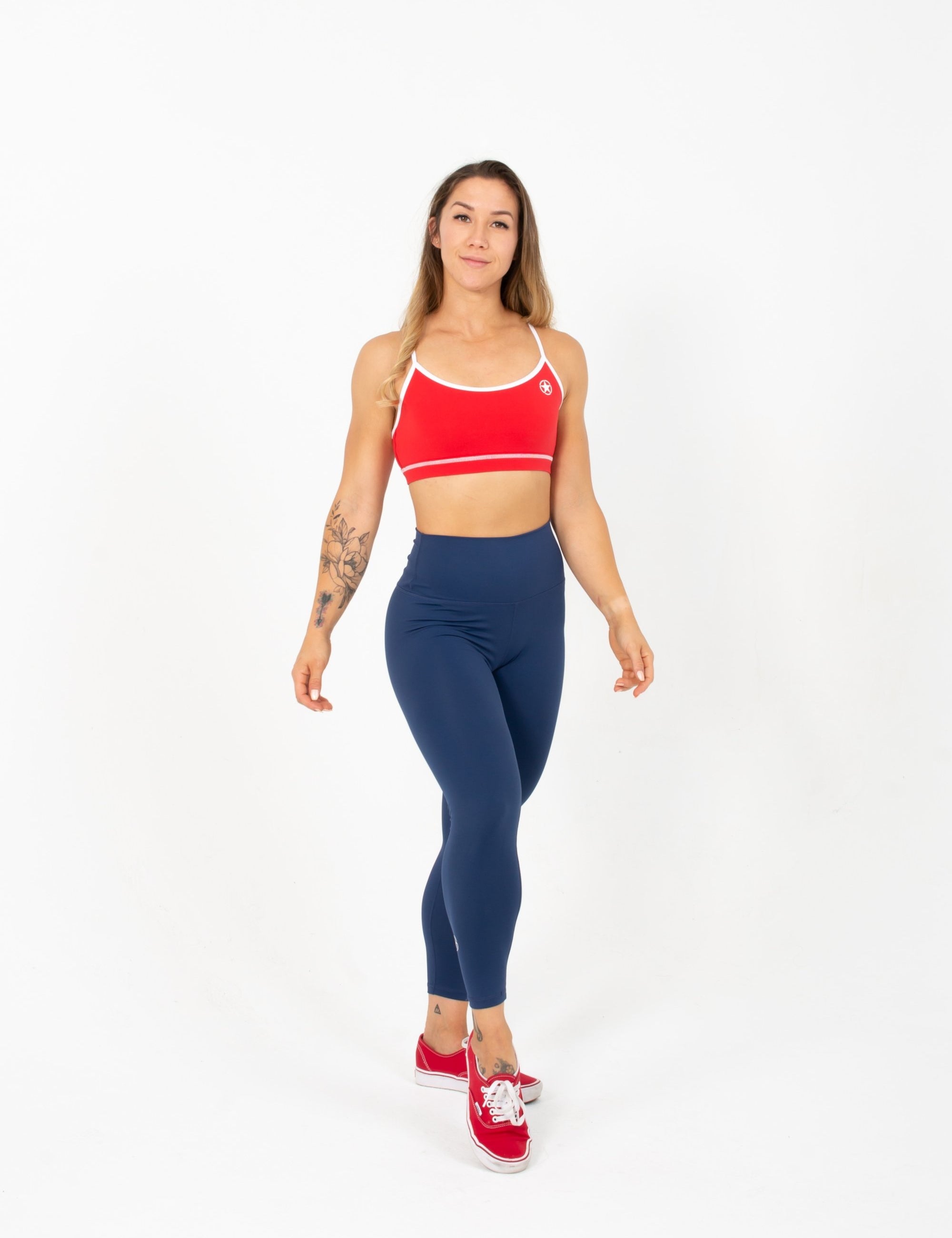 High Waist Ankle Length Leggings - Navy Blue from Savage Barbell for Genejack WOD