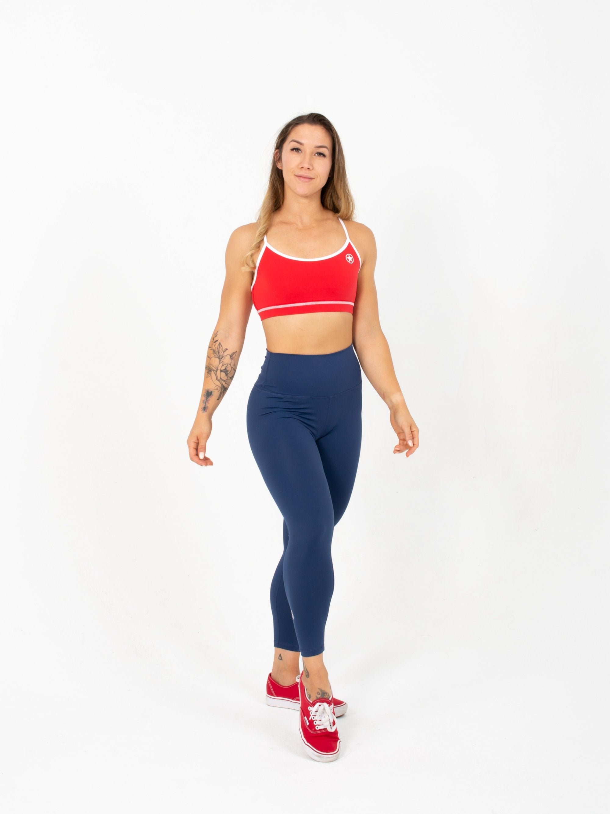 High Waist Ankle Length Leggings - Navy Blue from Savage Barbell for Genejack WOD