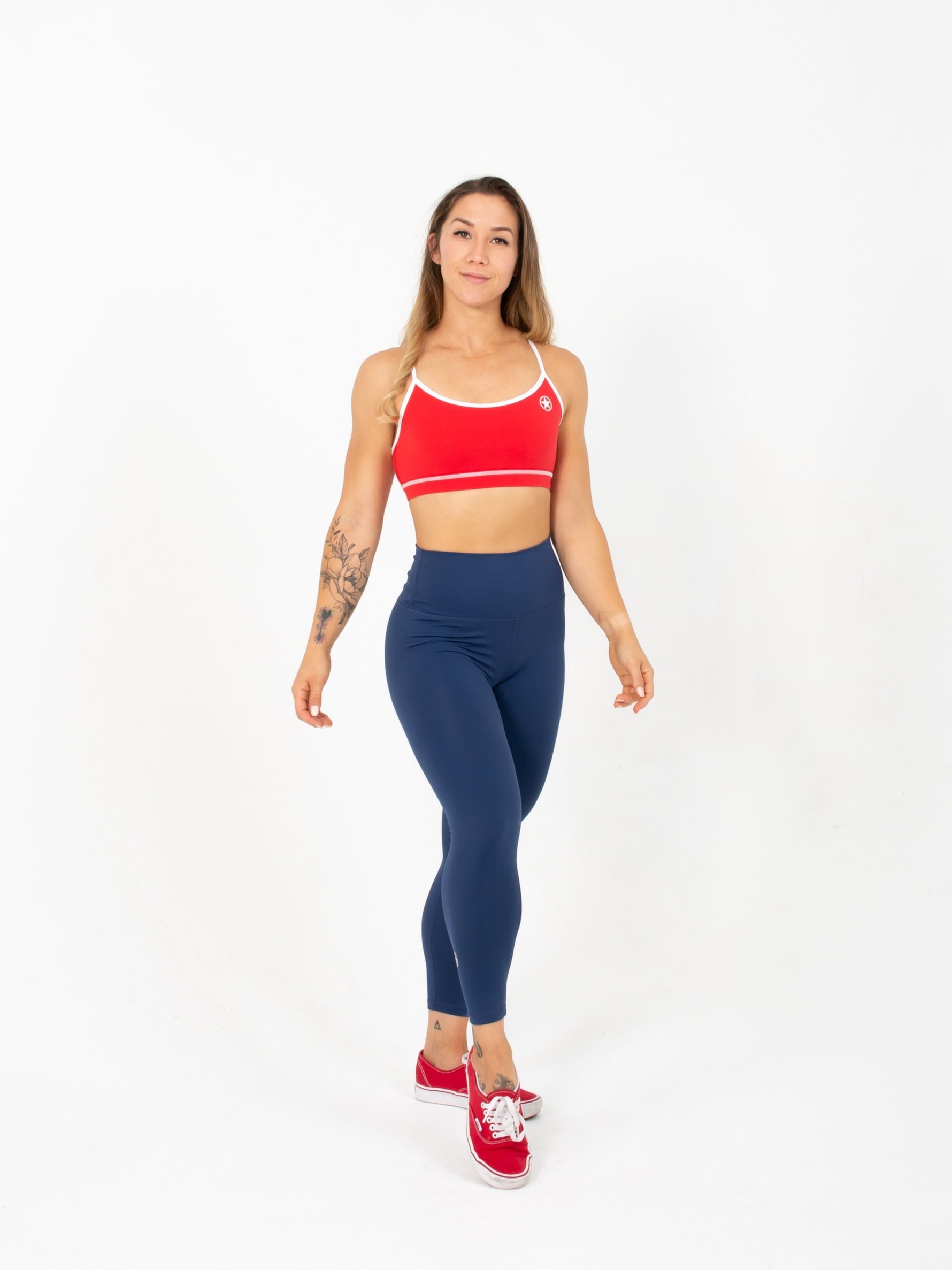 High Waist Ankle Length Leggings - Navy Blue from Savage Barbell for Genejack WOD
