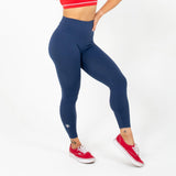 High Waist Ankle Length Leggings - Navy Blue from Savage Barbell for Genejack WOD