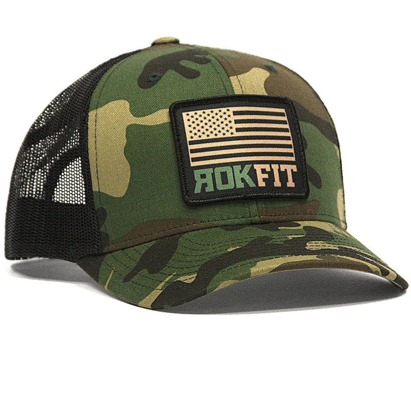 RokFit American Flag Camo Snapback Cap from Rokfit for Genejack WOD