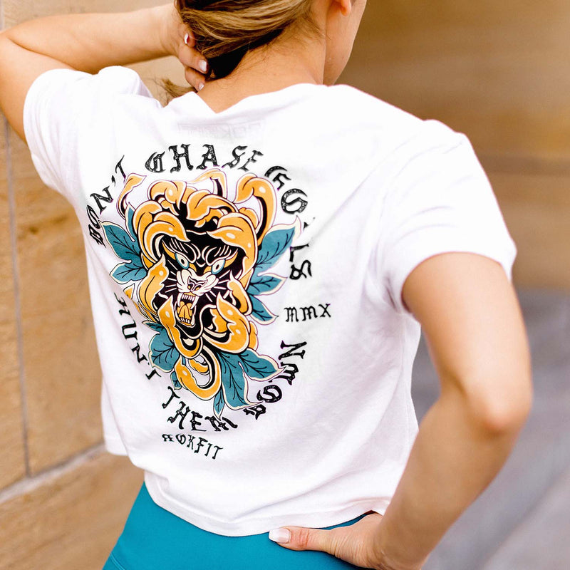 Don't Chase Goals Crop Top from Rokfit for Genejack WOD