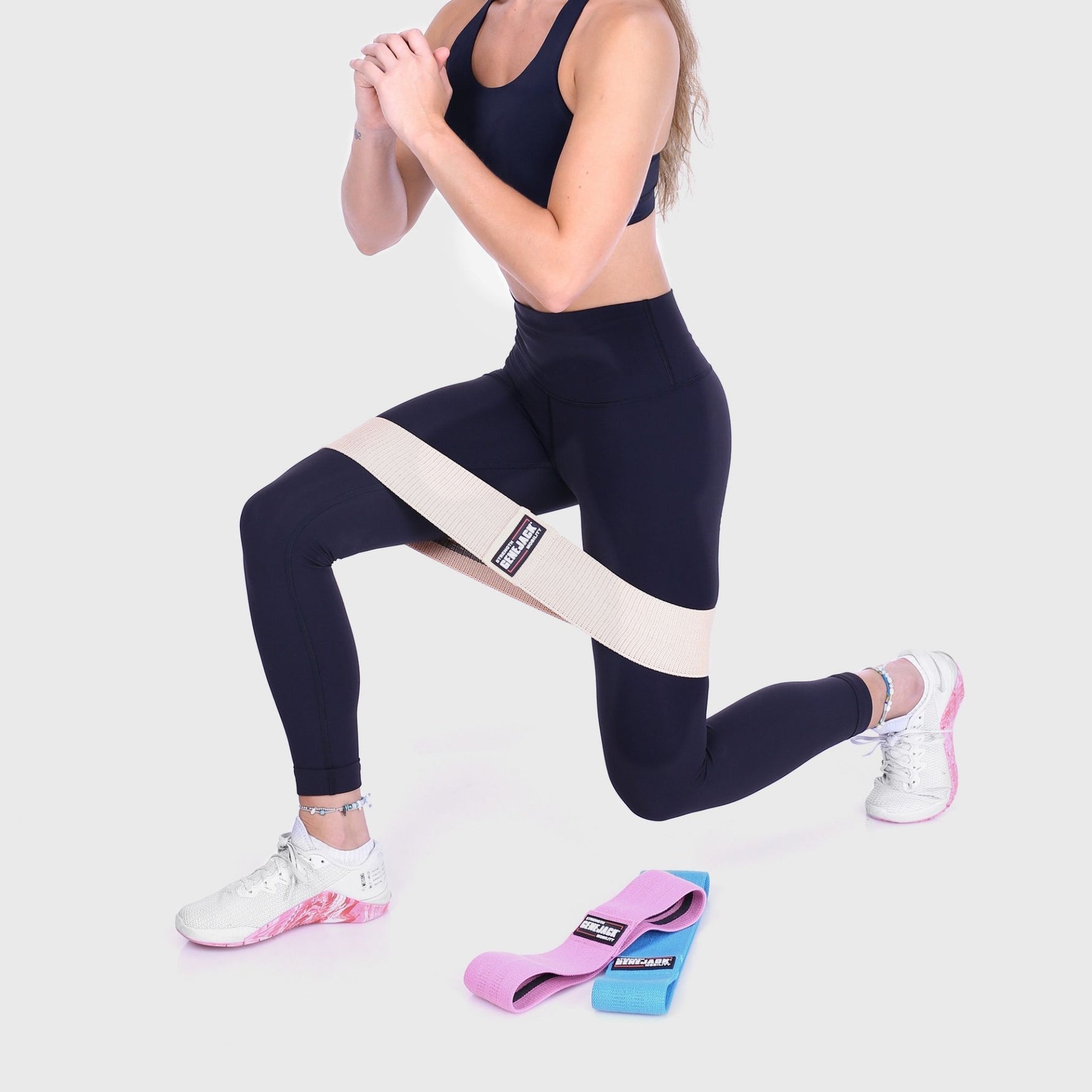 Glutes Activation Bands - Set of 3 Aqua,Pink,Orange from Genejack for Genejack WOD