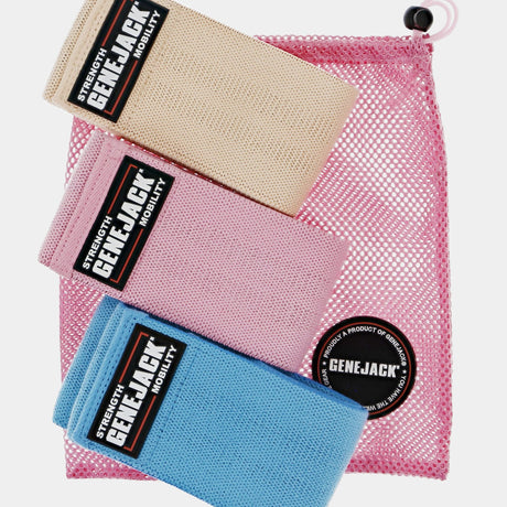 Glutes Activation Bands - Set of 3 Aqua,Pink,Orange from Genejack for Genejack WOD